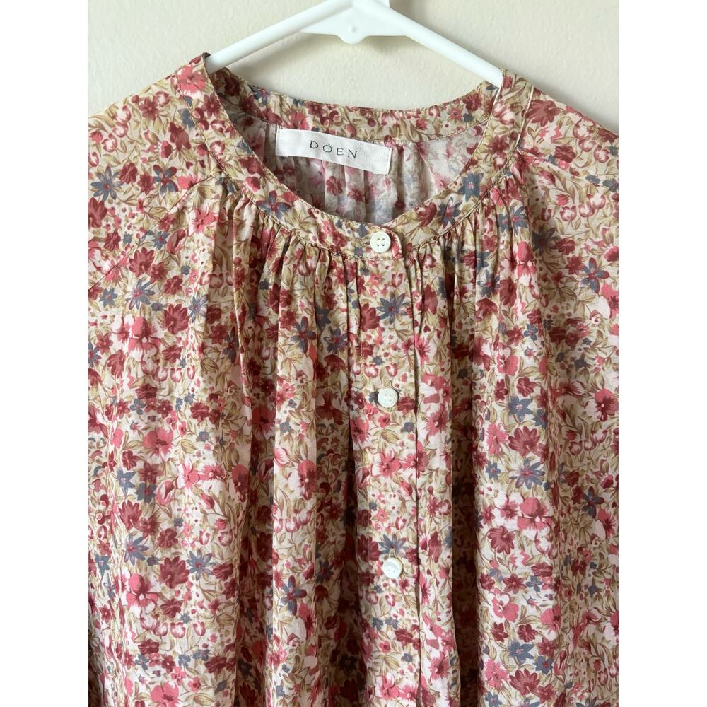 DOEN Jane Blouse in Pink Valley Floral Print XS - Picture 4 of 10